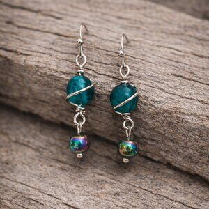 2 for $12 -Beautiful planet bead earrings!